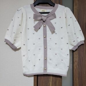 Evelyn Short Sleeve Heart Knit
